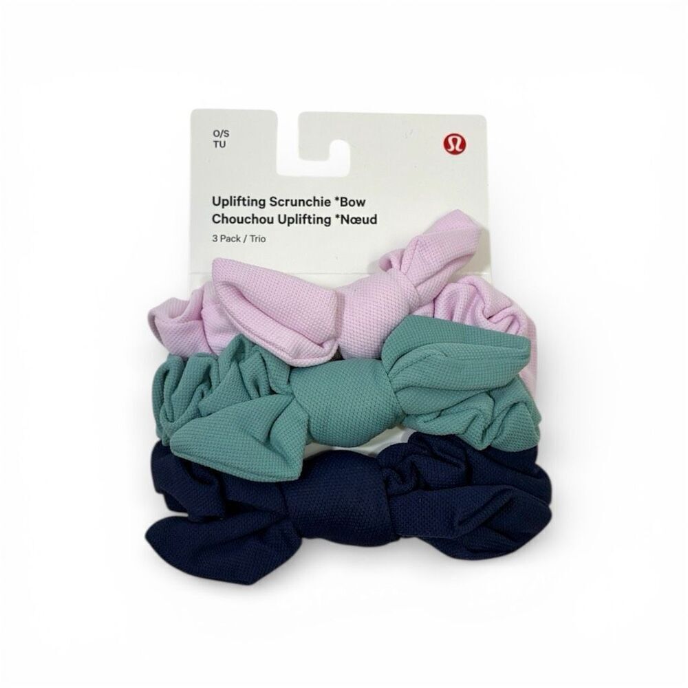 Lululemon NWT Uplifting Scrunchies Bow Pack of 3